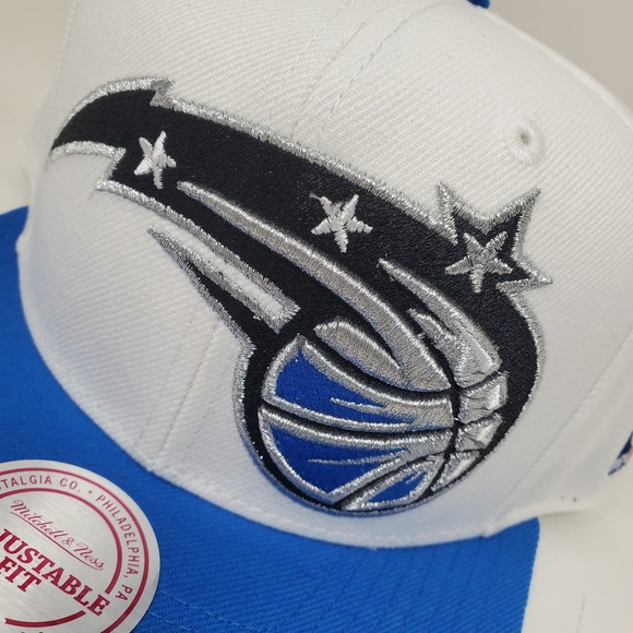 New NBA Mitchell & Ness 2tone XL Logo White Snapback Hat - Orlando Magic - Picture 2 of 6